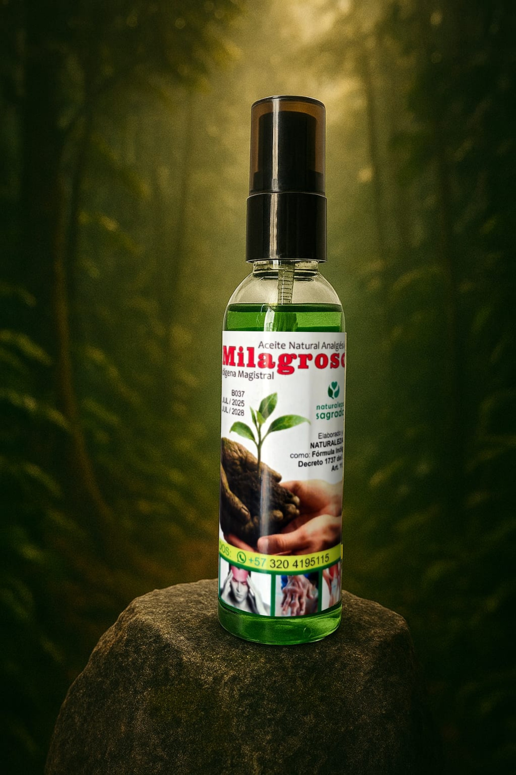 Aceite El Milagroso producto natural artesanal